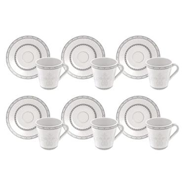 Imagem de Kit Xícaras e Pires de Café Tramontina Gabrielle em Porcelana Decorada