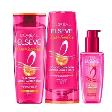 Imagem de Kit Elseve Shampoo 200ml + Condicionador 200ml + Sérum Liso Dos Sonhos