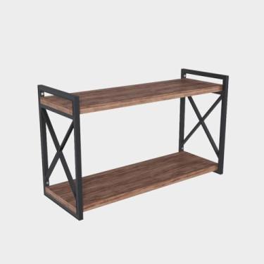 Imagem de Prateleira Decorativa Indutrial 80X20 para Salas, Escritórios, Quartos, Salas de Estar(M Amadeirado Médio/S Preto)