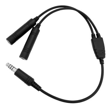 Imagem de WODASEN Plugues duplos GA (plugue de microfone de 3/16" (PJ-068) e plugue de alto-falante de 0,6 cm (PJ-055) - Fone de ouvido de aviação geral para helicóptero U174/U Nexus TP-120 plugue conector