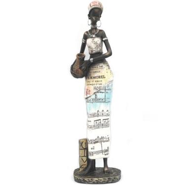 Imagem de Estatueta Mulher Africana Decorativa Grande Decoração Jarro - Bela Flo