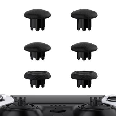 Imagem de eXtremeRate Manípulos De Substituição Pretos Intercambiáveis Para Controle Ps5 Edge, Tampas Joystick Analógico Personalizadas - E Base Manípulo Não Inclusa