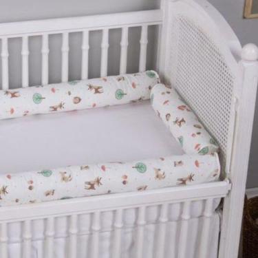 Imagem de Kit Berço Rolinho Percal Coleção Safari 100 Algodão Menina Menino - Mo