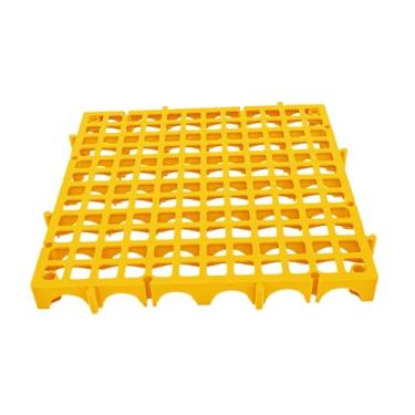 Imagem de FJMQHU Piso modular de ladrilhos interligados para lavagem de carros, painel de grade de alta resistência para piso de cozinha, chuveiro e quintal, Amarelo