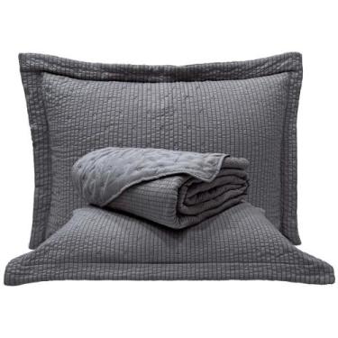 Imagem de Cobre Leito King Analu Micropercal 300 Fios Dupla Face Texturizado 3 P