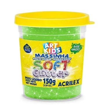 Imagem de Acrilex Massinha de Modelar Soft 150g., Verde com Gliter