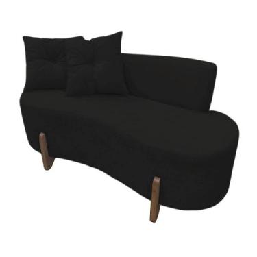 Imagem de Namoradeira Sofá Feijão Luna Orgânica Veludo Preto - Mazzero Decor