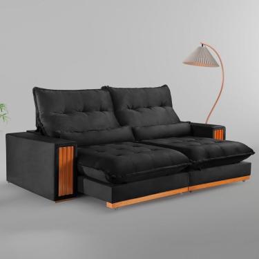 Imagem de Sofá Retrátil E Reclinável 2 Lugares 290cm Santorini Preto