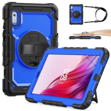 Imagem de SIBEITU Capa compatível com Lenovo Tab M9 TB-310FU 2023 com suporte de caneta protetora de tela, capa de proteção de três camadas à prova de quedas de 23 cm com suporte e alça de rotação de 360° para