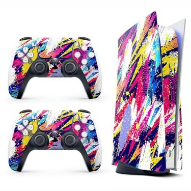 Imagem de Skin Sticker para Game Console 5 Cover - Racing Hippie, compatível com edição de disco e edição digital (não Slim Ver) - 2 capas de controle e capa de console - sem bolhas, proteção total, removível