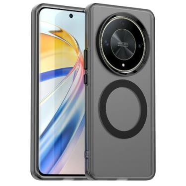 Imagem de Compatível com Honor X9b, capa magnética à prova de choque, compatível com Honor Magic6 Lite / X50 capa preta