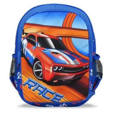 Imagem de Mochila de Costas Infantil Escolar Carros Race Tam G - Vou Leve