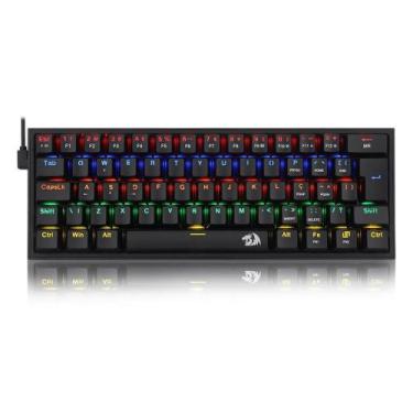 Imagem de Teclado Mecânico Gamer Redragon Fizz, Rainbow, Switch Brown, Preto - K