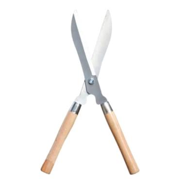 Imagem de Tesoura de Poda para Cerca-Viva e Grama, Cabo de Madeira, Lâmina de Aço