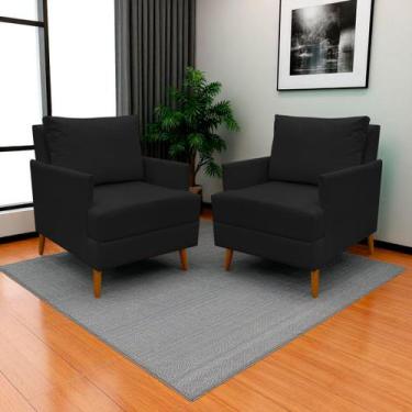 Imagem de Kit 2 Poltronas Decorativa Para Sala Recepção Consultório Escritório S