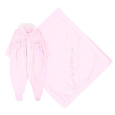 Imagem de Saída Maternidade Bordado Luxo Bebê Menina Paraiso 17766-Feminino