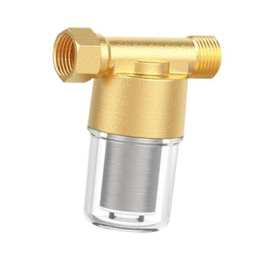 Imagem de IEUDNS Pré-filtro de água em linha de latão universal 1/2" NPT filtro de encanamento acessórios de caixa transparente resistente malha de aço inoxidável