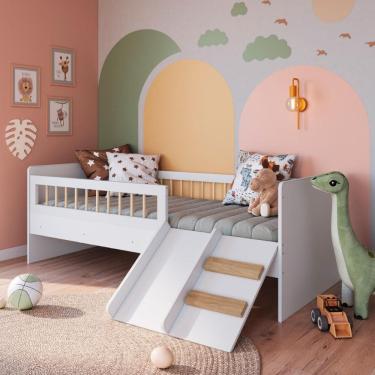 Imagem de Cama Infantil Montessoriana Solteiro Branco Completa Móveis
