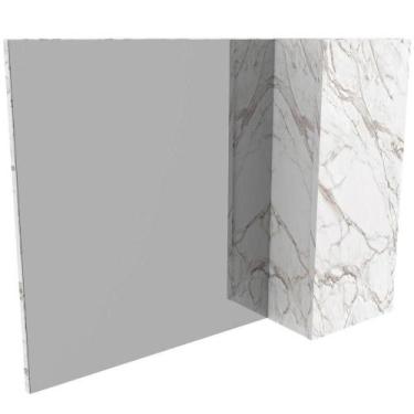 Imagem de Espelheira Para Banheiro 80 Cm Com 1 Porta Marina Mármore Branco - TEC