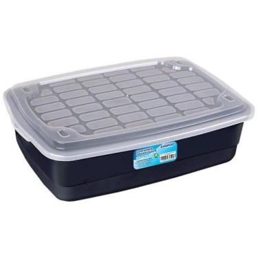 Imagem de Organizador Container 5 Litros Preto Com Tampa 34X24X11Cm