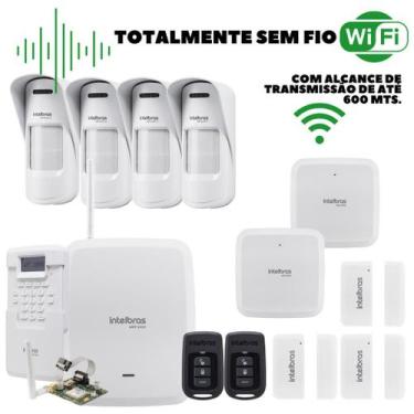 Imagem de Kit Alarme Intelbras AMT 8000 Com Módulo GPRS, 4 Sensores Externos e 2