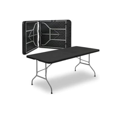 Imagem de Mesa Retangular dobrável vira maleta Com Alça para Transporte 180cm