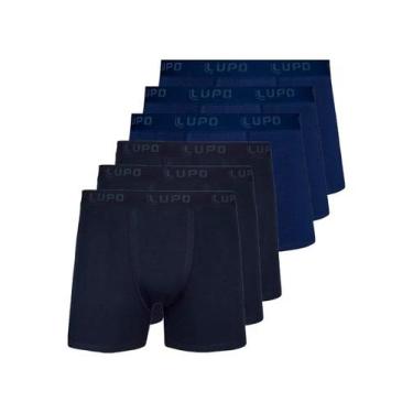 Imagem de Kit com 6 Cuecas Boxer Lupo 615-002 Colorido, Azul marinho, M