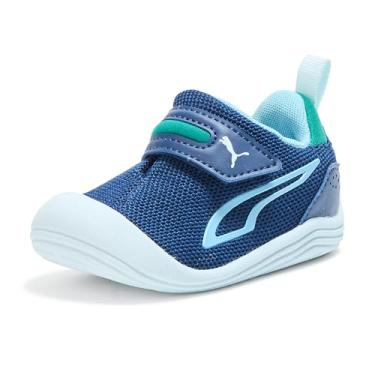 Imagem de PUMA Tênis infantil unissex com gancho e laço, Azul persa, verde-aqua-selvagem, Ah25, 18
