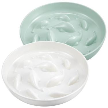 Imagem de Pet Slow Feeder Bowl Ntial Cat Feeder 2 peças verde melamina - Nitial