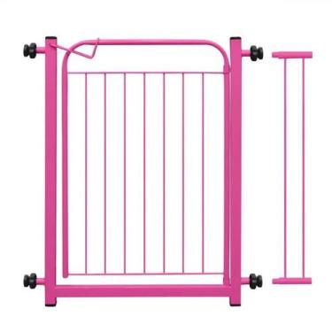 Imagem de Grade De Proteção Pet Cães Para Portas Portão até 80cm - ROSA - Tri1pe