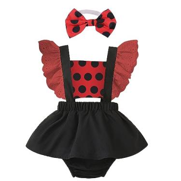 Imagem de FANCYINN Toddler Girls Polka Dots Ladybug Costume Tutu Dress Halloween Dress Up Pretend Play Outfit with Headband Size 6-12 Months
