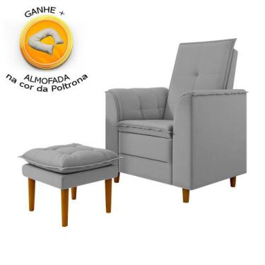 Imagem de Poltrona de Amamentação Quarto Infantil com Puff Kate Pés Palito Velud