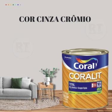 Imagem de Esmalte Sintético Base Água Coral Coralit 800ml Cor Cinza Brilhante p/