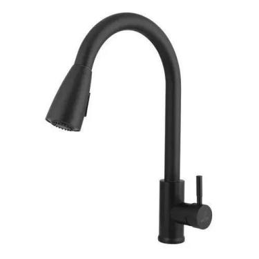 Imagem de Torneira Gourmet Mono Comando Preto Fosco Extensível Cozinha - DS