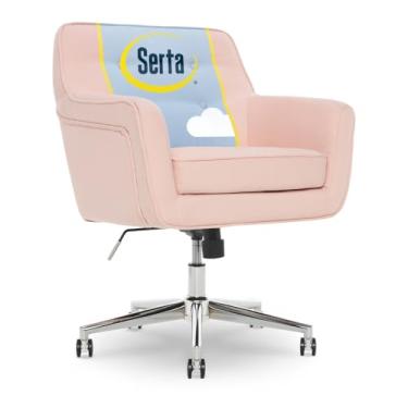 Imagem de Serta Style Ashland Cadeira de escritório para casa, tecido de sarja rosa