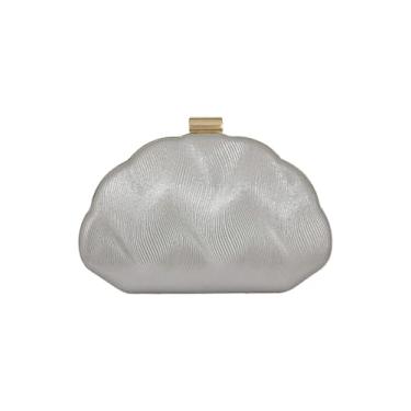 Imagem de Verdusa Bolsa feminina em forma de concha para noite com alça de corrente metálica glamourosa bolsas clutch, Prata, one_size