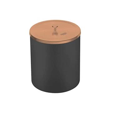 Imagem de Lixeira Tramontina Útil Rose Mix 5L Redonda Preta/Rose Gold