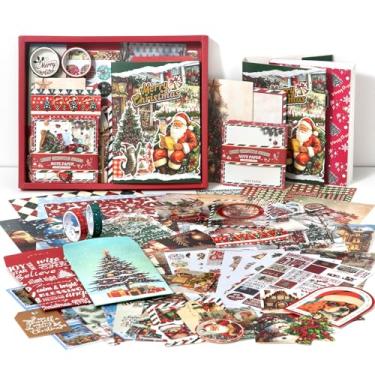 Imagem de OKUPAN Kit de materiais de scrapbook para o Natal – Material de diário estético para diário de balas, álbuns de recortes, artesanato DIY, planejador, presente de feriado para adolescentes e mulheres