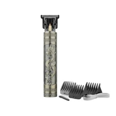 Imagem de Máquina Profissional Dragão Acabamento Sem Fio Cabelo Barba Pezinho Personalizada Com Limitador de Lamina Ajustável Recarregável 4 Pentes Óleo Escovinha Kit Conjunto Aparador Acabamento