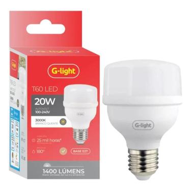Imagem de 2X Kit 2 Lampada 20W Led 3000K Amarela Bivolt Buldo E27 G-Li