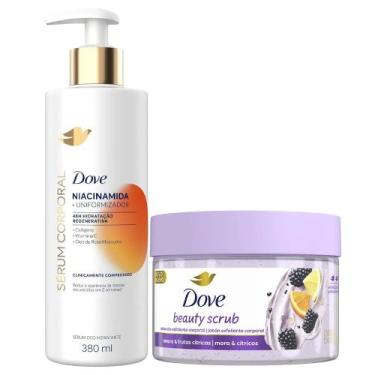 Imagem de Kit Dove Sabonete Esfoliante Beauty Scrub Amora + Sérum Corporal Niaci