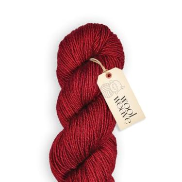Imagem de Woolweave Fio de seda merino – Mistura luxuosa tingida à mão de 75% lã de merino e 25% seda – Peso DK, novelo de 100 g, 200 jardas – fio macio, brilhante e elegante para tricô e crochê
