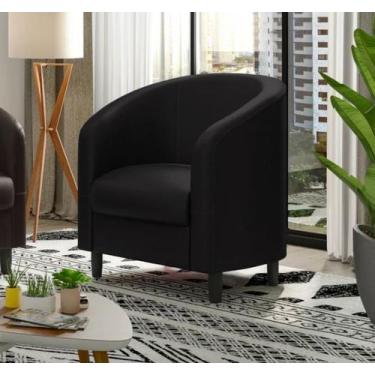 Imagem de Poltrona Armonia Pés em Madeira Tingido- Élpis Móveis - Molufan, Preto