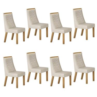 Imagem de Conjunto 8 Cadeiras para Sala de Jantar Dora Palha