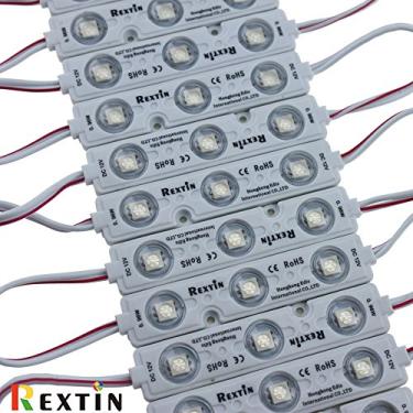 Imagem de REXTiN Super Bright 200pcs 3 Módulos LED Rosa 5050 SMD 66-72LM Cada Módulo Luz Decorativa Impermeável para Letreiros Publicitários com Fita Adesiva Traseira