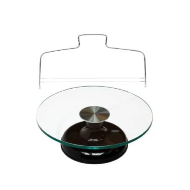 Imagem de Kit Bailarina Para Bolo Vidro Mais Cortador Inox Nivelador SilverChef