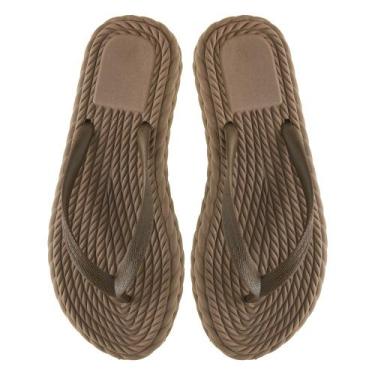 Imagem de Chinelo Sandalia Feminina Tranças Confortavel Elegante Cor Ocre - Ipê 