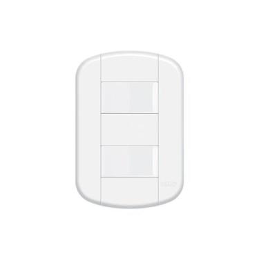 Imagem de Interruptor Simples Duplo Fame Blanc+ Distanciados com Placa 4x2 Branc