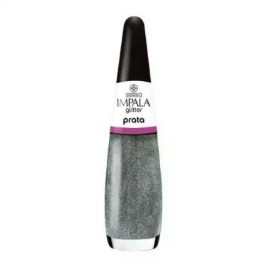 Imagem de Esmalte Impala Glitter Prata 7,5Ml Mundial