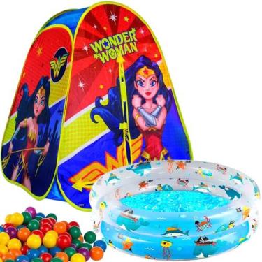 Imagem de Barraca Toca Infantil Toquinha Criança Menina Mulher Maravilha Dobráve